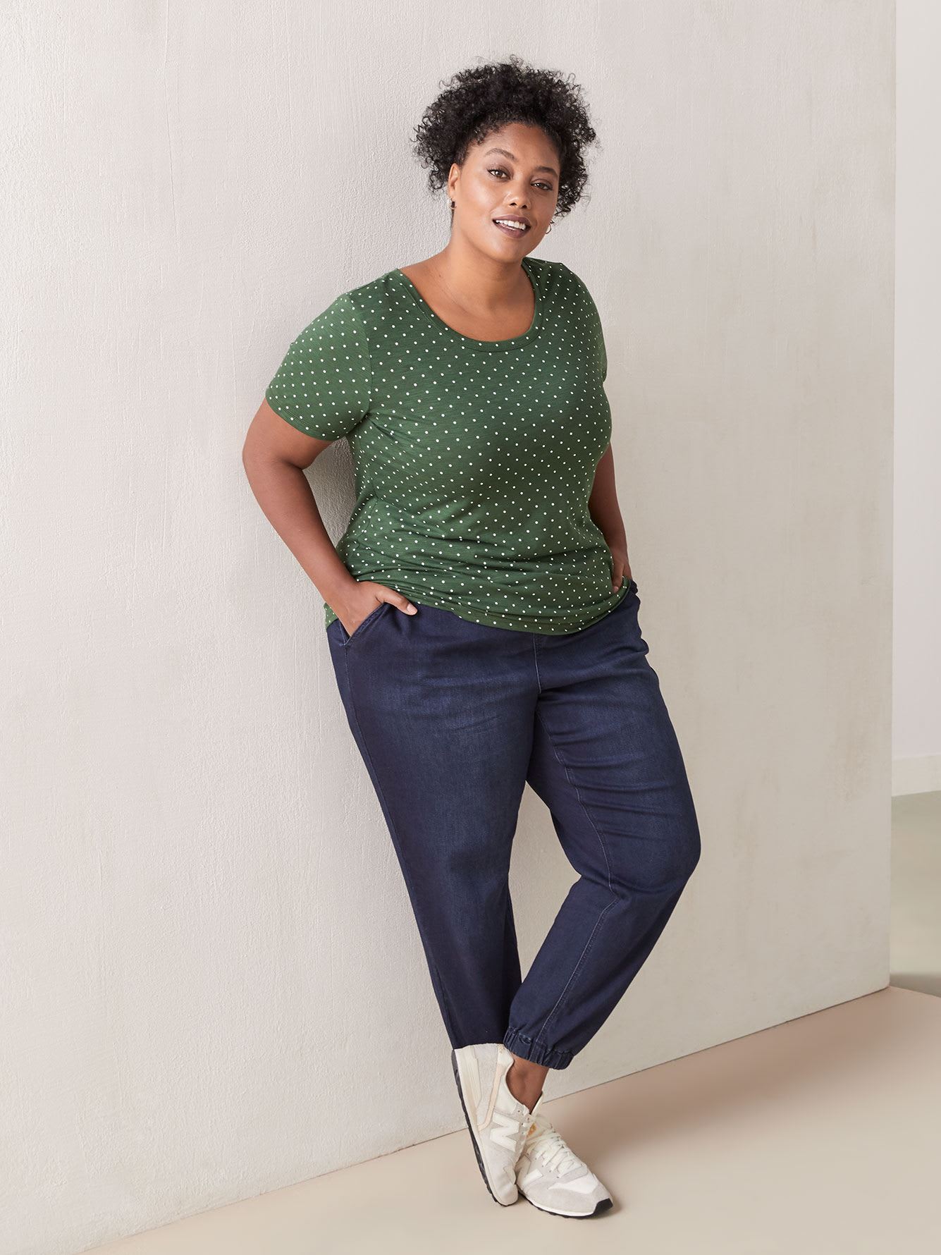 just like knit denim jogger pants