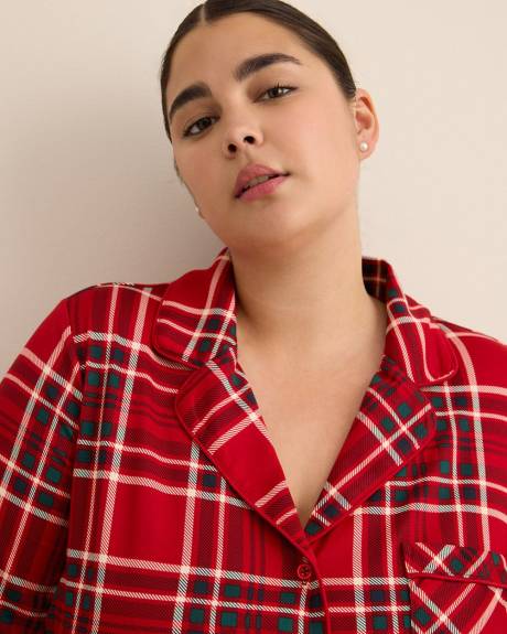 Ensemble-pyjama brossé à carreaux rouges - ti Voglio