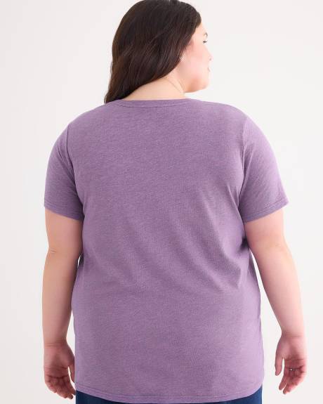 Boyfriend-Fit Short-Sleeve V-Neck Tee