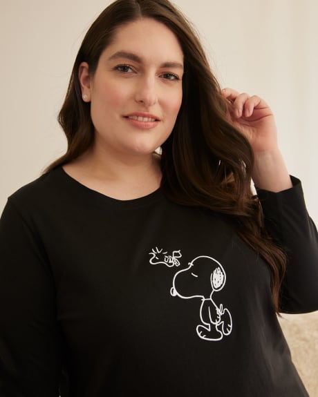 Tunic Pajama Top with Snoopy Print - ti Voglio