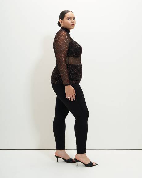 Haut en maille extensible avec col montant - Addition Elle
