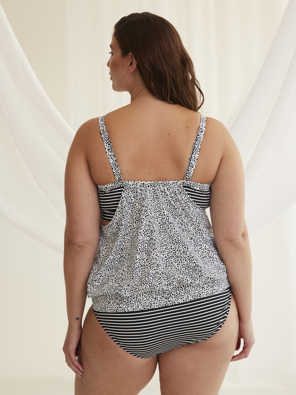 Striped Tankini with Adjustable Straps