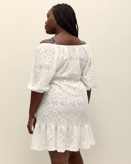 White Peasant Swim Cover-Up Dress - Cover Me