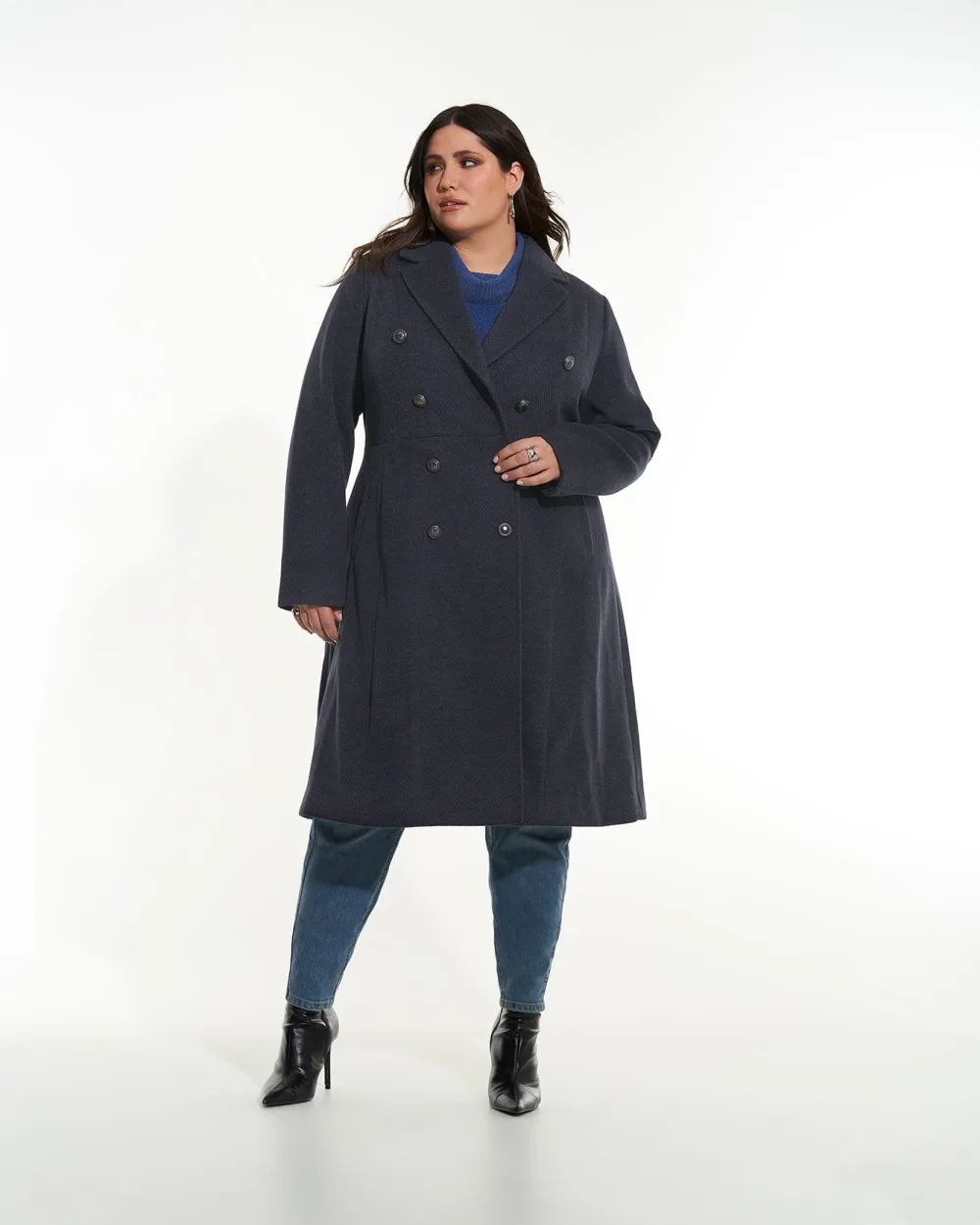 Long Herringbone Military Coat Addition Elle Penningtons