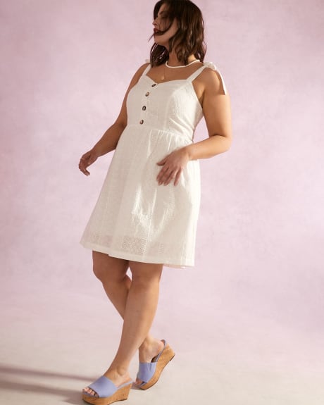 Fit and Flare Sleeveless Knee-Length Solid Dress - Addition Elle