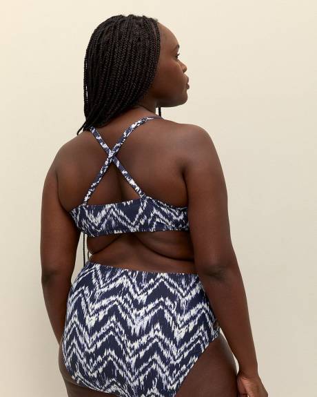 Herringbone-Print Underwire Bikini Top