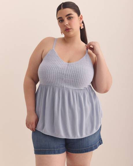 Blouse sans manches bimatière