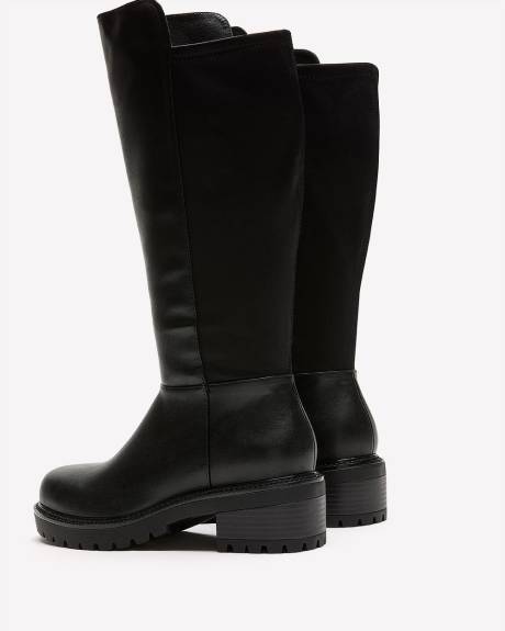 Extra Wide Width, Tall Black Faux Leather Boot