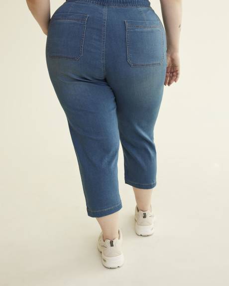 Pantalon capri en denim extensible, coupe 1948, délavé moyen - d/C JEANS