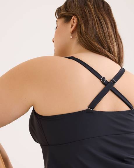 Black A-Line Tankini with Bow