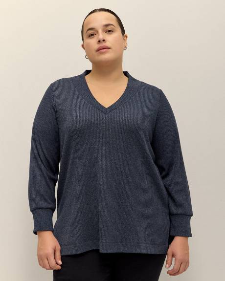 Knit Top with Long Bubble Sleeves