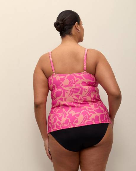 Pink Floral-Print Aeries Tankini Top - Raisins Curve