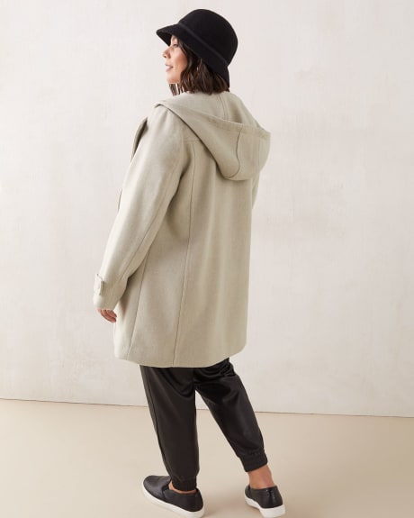 Knee-Length Hooded Wool Coat - Addition Elle