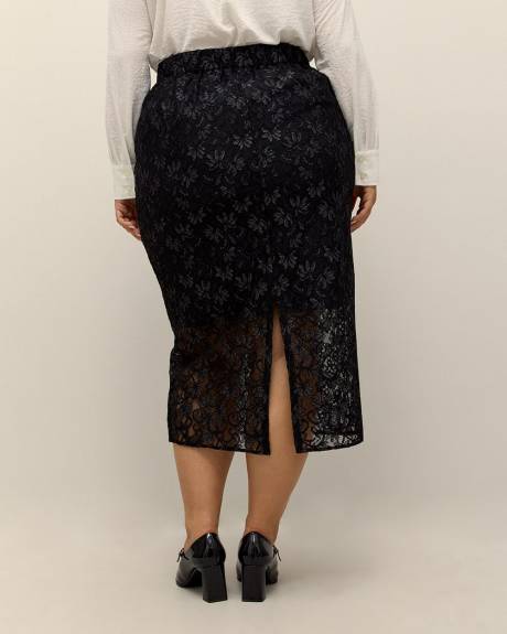 Jupe fourreau en dentelle noire - Addition Elle
