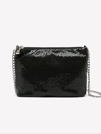 Metal Mesh Handbag with Chain Strap - Addition Elle