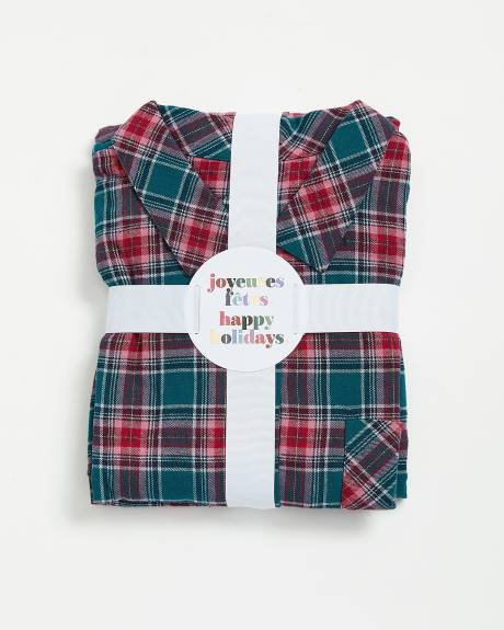 Ensemble-pyjama en flanelle carreautée à fil métallique - ti Voglio