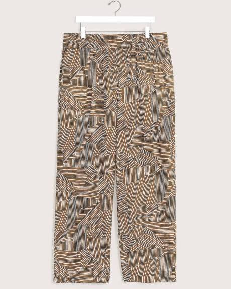 Pantalon imprimé à enfiler avec jambe évasée, tissu responsable
