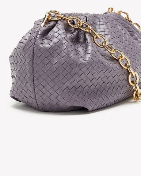 Sac à main tressé avec chaîne à gros maillons