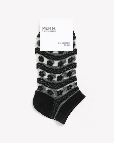 Ankle Socks with Sheer Upper Detail