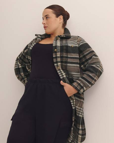 Wildest Venture Long Plaid Fleece Coat - Columbia