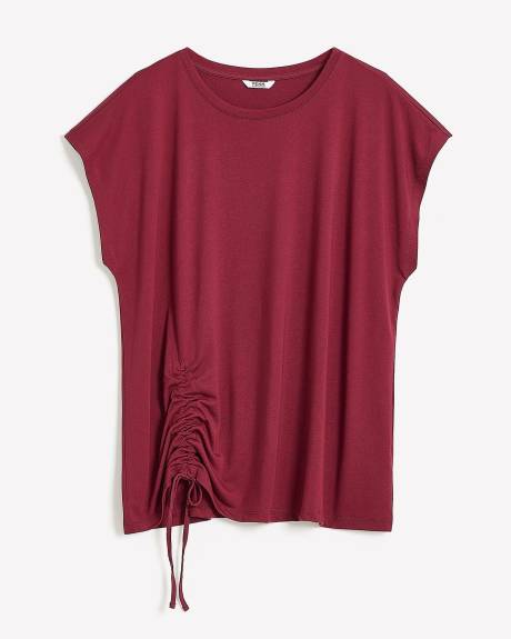 Responsible, Long Knit Top with Shirring Hem