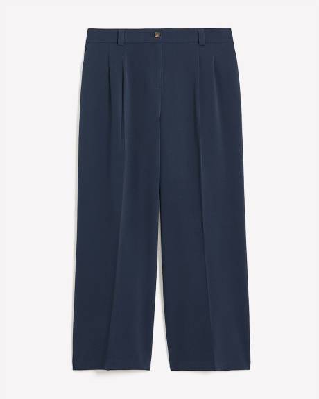 Petite, Blue Wide-Leg City Pant