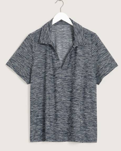 Polo à manches courtes et encolure en V en jacquard - Active Zone