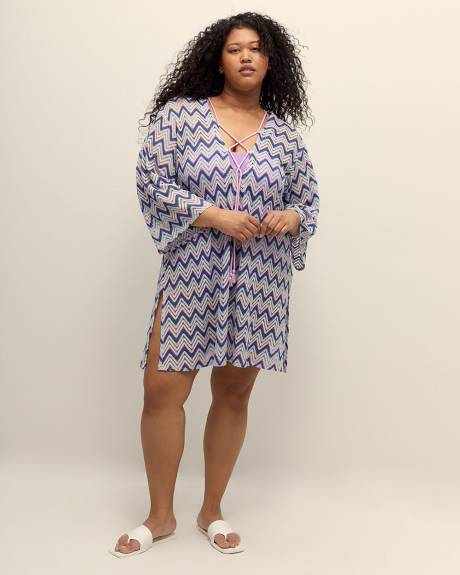 Multicolour Fishnet Swim Cover-Up Dress
