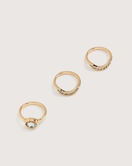Gold Tone Cocktail Rings, Set of 3 - In Every Story