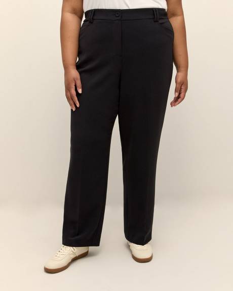 Black Straight-Leg City Pant