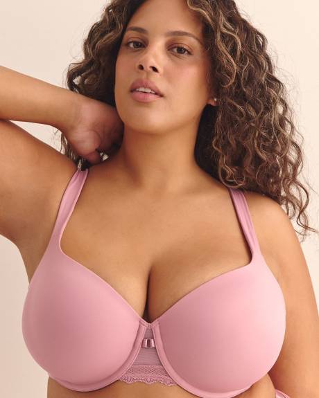 Pink Satin Underwire Padded T-Shirt Bra - ti Voglio