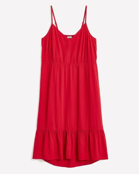 Sleeveless Asymmetrical Midi Tiered Dress
