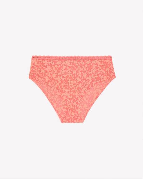 Culotte échancrée à motif floral avec dentelle et boucle - ti Voglio