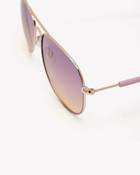 Coloured Aviator Metal Frame Sunglasses