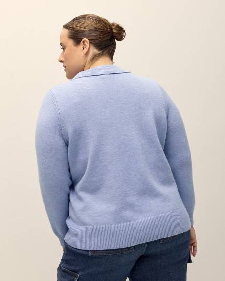 Pull à col polo avec mailles argyle, tissu responsable