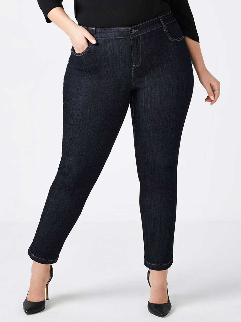 Petite Slightly Curvy Fit Straight Leg Jean - d/c JEANS