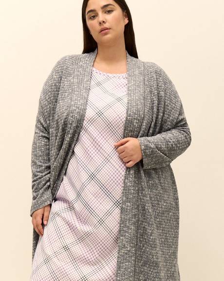 Chemise de nuit courte carreautée à manches mi-longues - ti Voglio