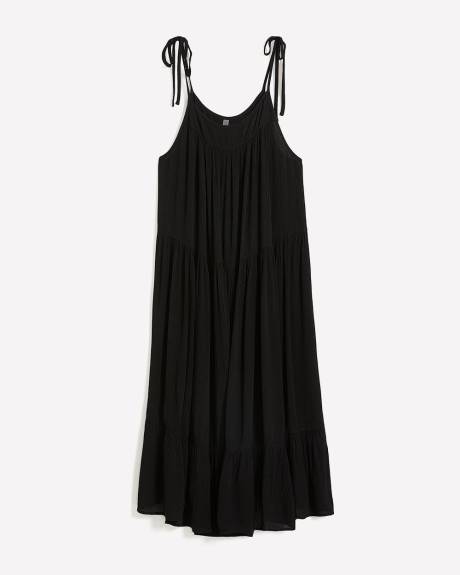 Long Crinkle Swim Cover-Up Dress