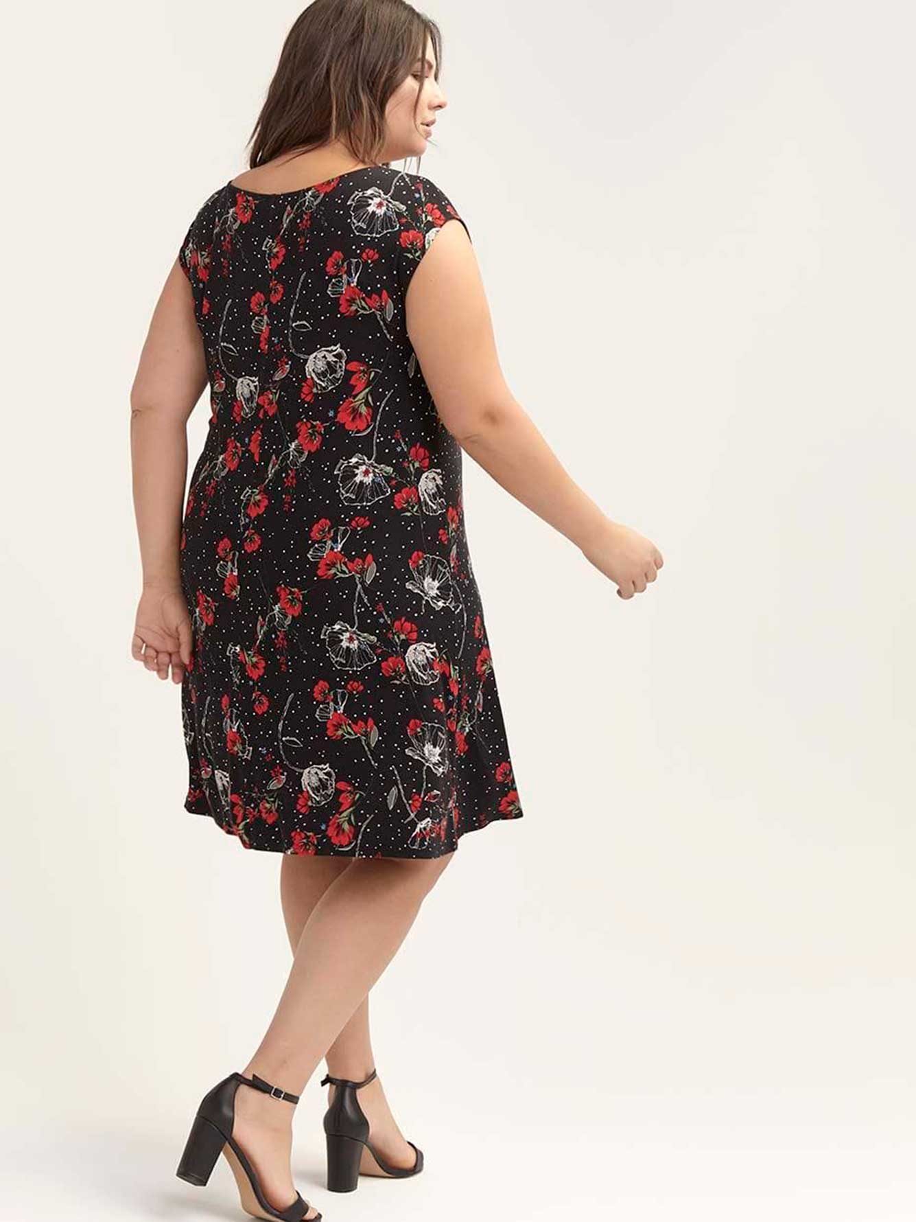 Printed Swing Dress with Keyhole In Every Story Penningtons