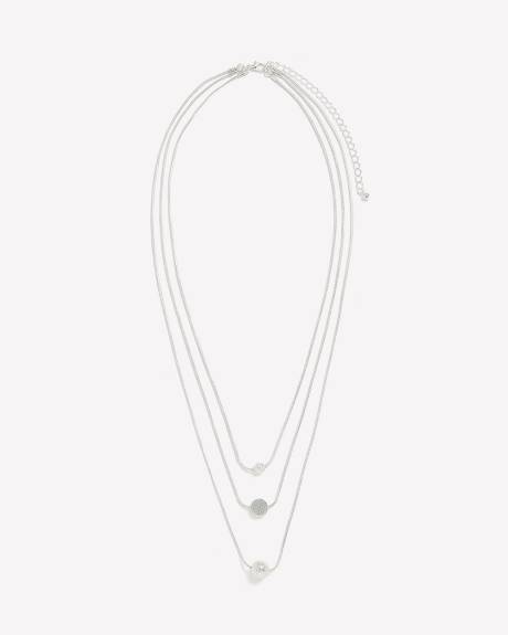 3-Layer Short Necklace with Paper Glitter