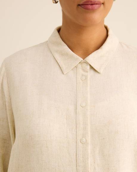 Chemisier en lin m&eacute;lang&eacute;