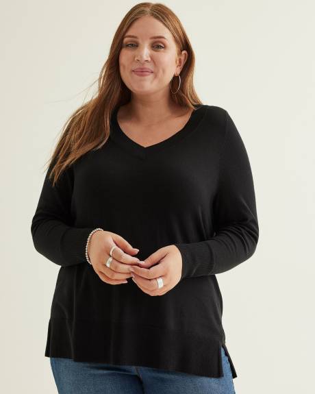 Fine Gauge Cotton Blend Sweater