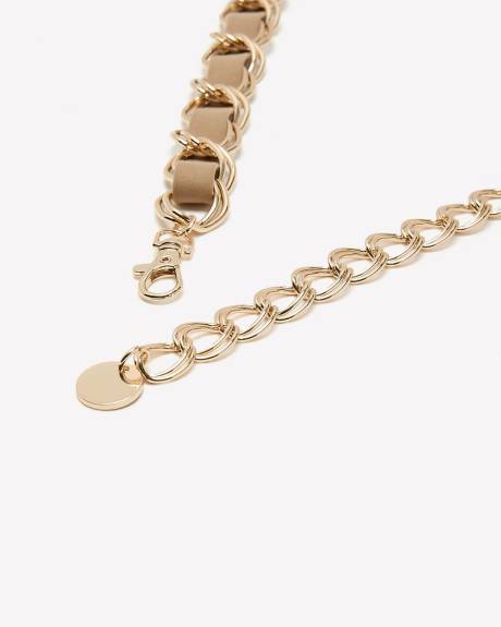 Faux Suede Chunky Chain Belt