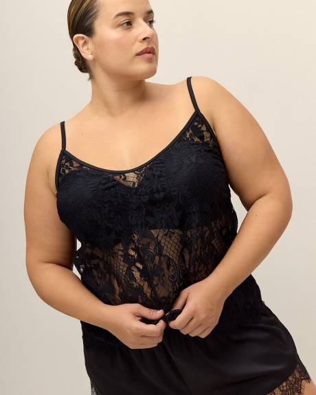 Sexy Black Lace Cami - Déesse Collection