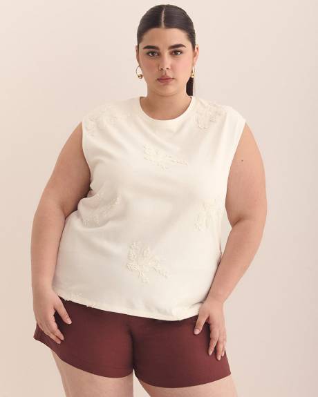 Camisole avec fleur en 3D