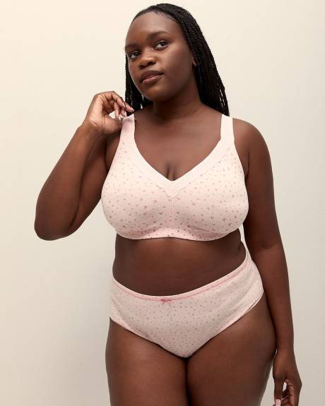 Soutien-gorge en coton chiné à coeurs avec dentelle, sans armatures - ti Voglio