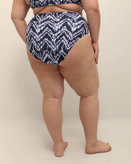 Culotte de maillot taille haute à chevrons