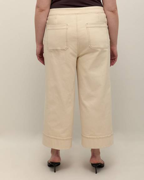 High-Waisted Ultra Wide-Leg Cropped Sailor Jeans - Addition Elle