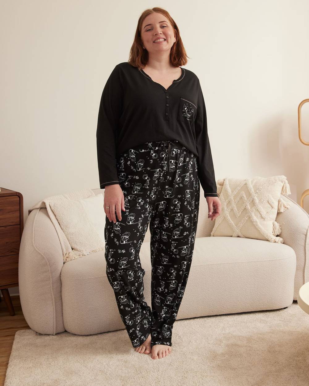 Printed Straight-Leg Knit Pyjama Pant - ti Voglio
