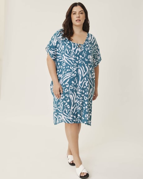 Printed V-Neck Easy Tunic - Anne Cole